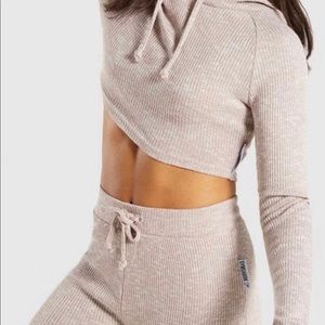 gymshark slounge set in khaki marl